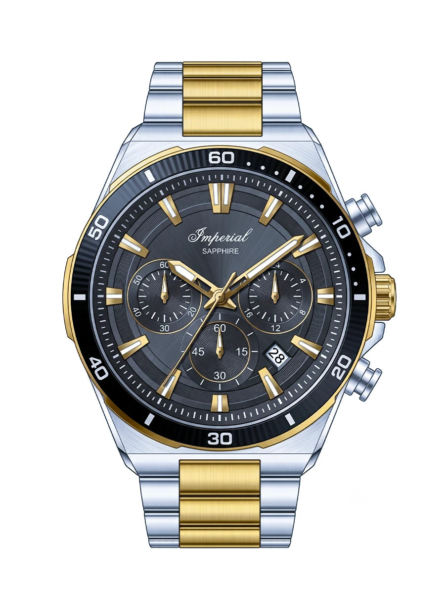 Imperial IM-4707 | Two-Tone Gold & Black Watch