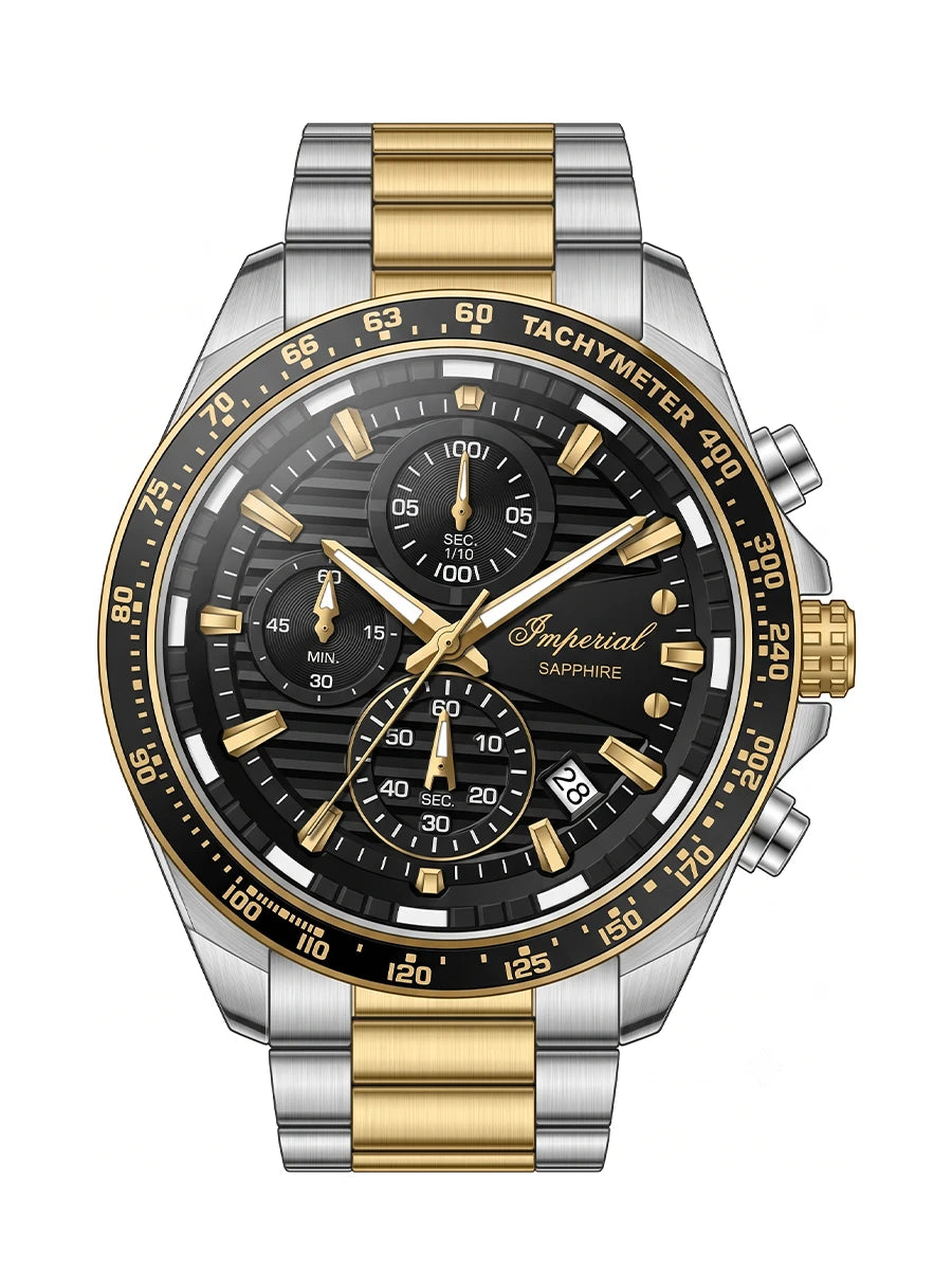 Imperial IM-4706 | Two-Tone Gold & Black Watch