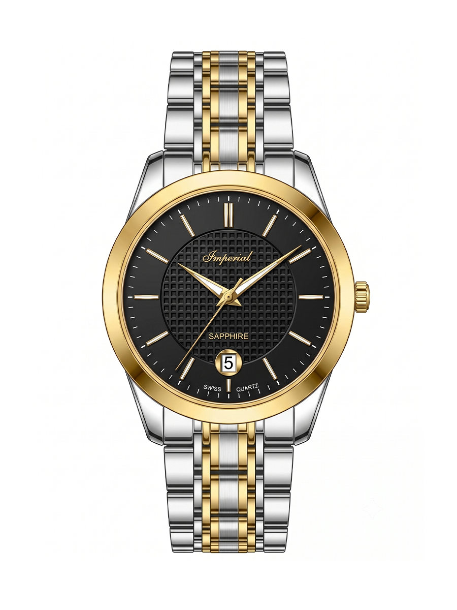IMPERIAL IM-725 | Two-Tone Black Dial Watch