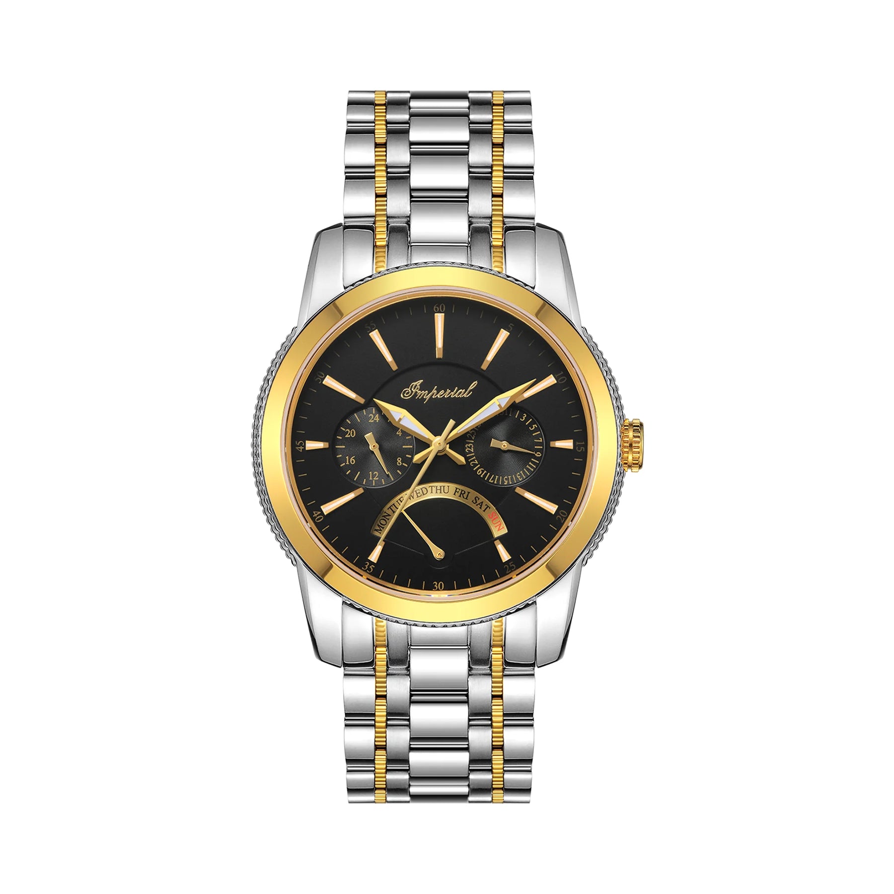Imperial IM-4787 | Two-Tone Gold & Black Watch
